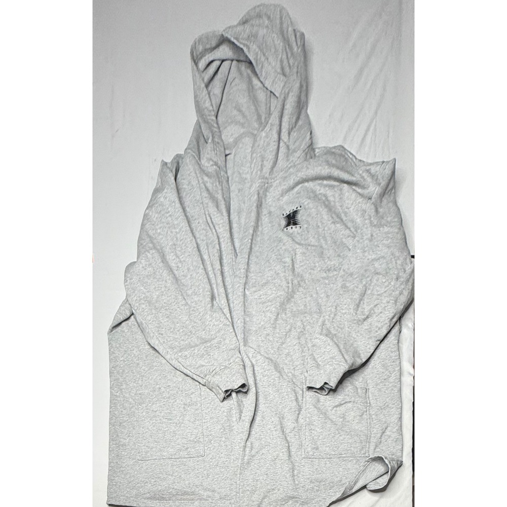 Savage X Fenty Hooded Robe Heather Gray Logo Fleece Lounge Coat Size 3X/4X